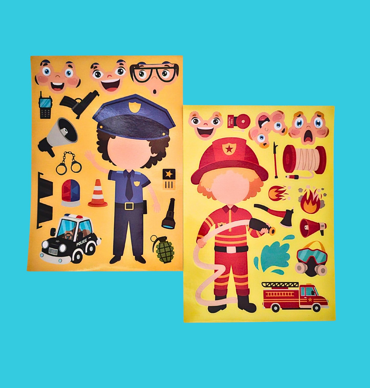 Make A Face Job Themed Sticker Sheet